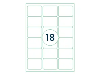 Etiketten Zelfklevend Wit 18 op A4 63.5x46.6mm 1000 Vel - 1
