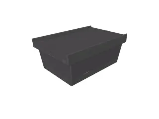 Herbruikbare containers HxLxB 240x610x400mm 38l PP-regeneraat zwart - 1