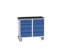 montagetafel 965x1050x550mm staalblad 10 laden duwbeugel front RAL5010
