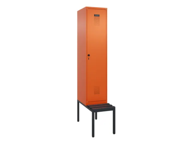locker met bank,voor scheiding van kleding,HxBxD 2120x400x815mm,1vak