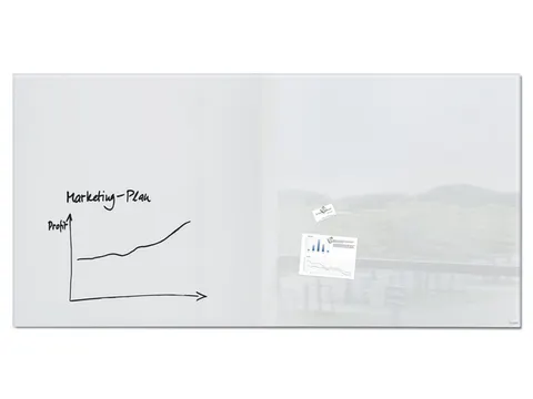 Glasmagneetbord XL Sigel super wit 2000x1000x18mm 2 magneten