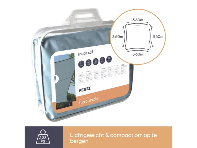 Zonnezeil Vierkant 5x5m Lichtgrijs