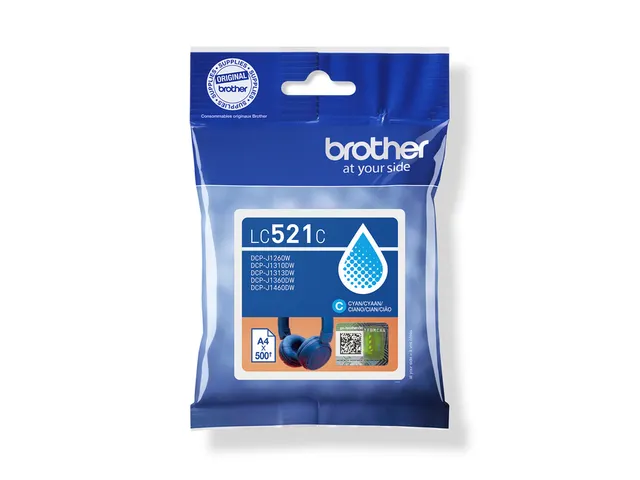Inktcartridge Brother LC-521C blauw