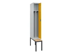 locker met bank,voor scheiding van kleding,HxBxD 2120x300x815mm,1vak
