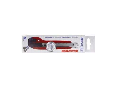 Snijmes Westcott premium 18mm met schuifsluiting rood