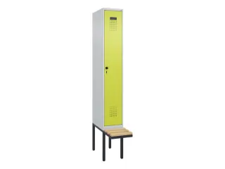 locker met bank,voor scheiding van kleding,HxBxD 2120x300x815mm,1vak - 2