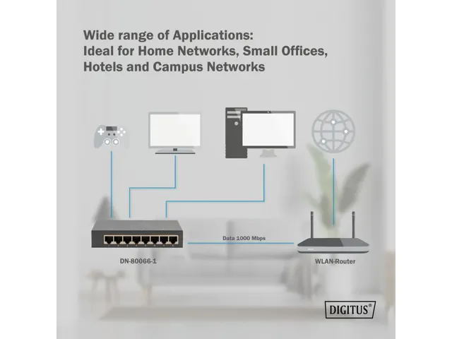 8-poorts Gigabit Switch, desktop, onbeheerd, metalen behuizing