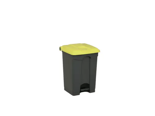 pedaalemmer,1x45l,HxBxD 600x398x410mm,romp PP grijs,deksel PP geel