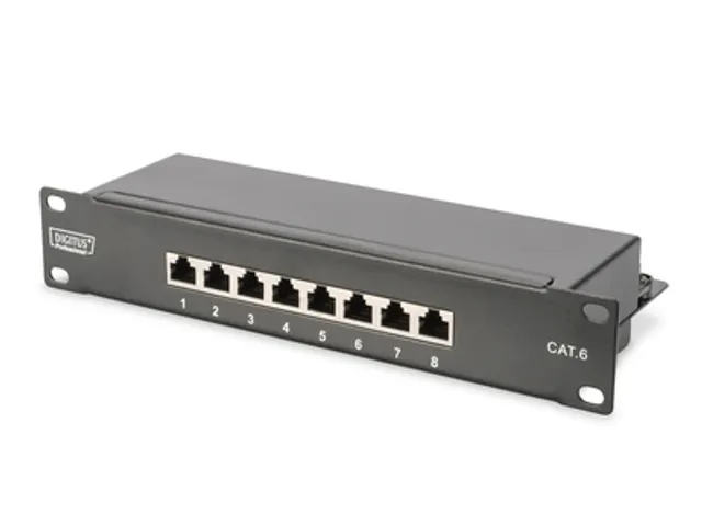 CAT 6, klasse E patchpaneel, afgeschermd, zwart