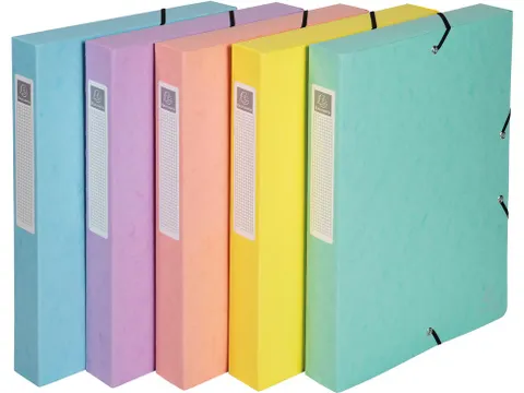 Aquarel elastobox uit glanskarton A4+ 4 cm assorti