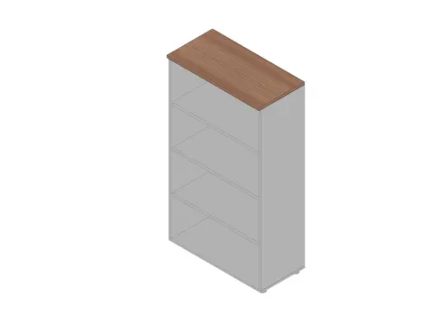 kantoorstelling 1600x900x450mm 4 OH 3xhouten vloer aluminium noten