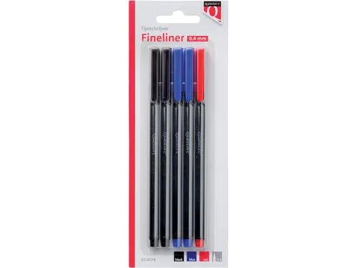 Quantore Fineliner rond 0.4mm assorti, blister 5 stuks