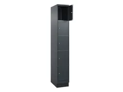 lockerkast,HxBxD 1950x300x500mm,1x5vakken,vak B 300mm,cil.-slot,sokkel