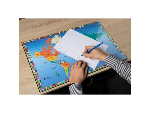 Onderlegger PVC 37,5x57,5cm wereld