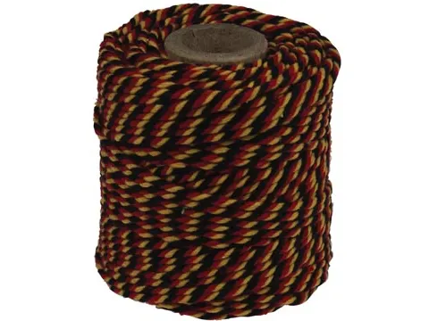 Katoentouw zwart-rood-geel klos van 50 g ongeveer 35 m