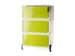 Caisson mobile 642x390x436mm 4 tiroirs vert/blanc