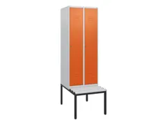 locker met bank,HxBxD 1950x600x815mm,2vak,vak B 300mm,cil.-slot