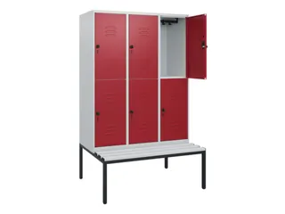 Dubbeldekse dekenkist,HxBxD 1950x1200x815mm,3x2vak.,vak B 400mm - 2