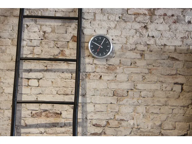 - Horloge murale / Horloge de table - Ø 35 cm - Aluminium - Noir - Br