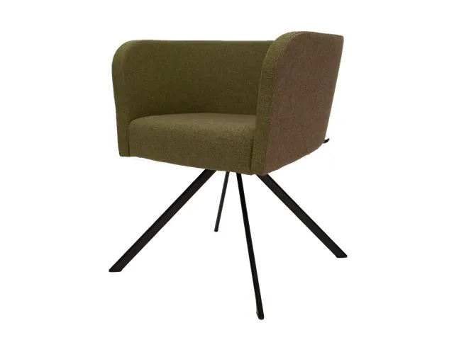 Vergaderstoel Calix met zwart vierpoot Stof lichtgroen donkergroen