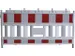 Euro2-afzethek,HxL 1000x2000mm,kunststof,wit/rood