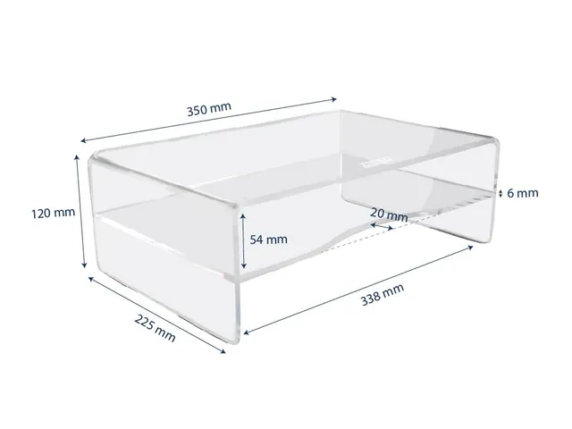Support moniteur en acrylique avec bac à courrier