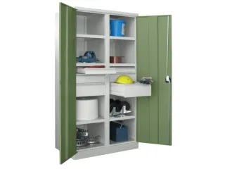 systeemkast,HxBxD 1950x1040x630mm,6xStalen bodem,RAL7035,front RAL6011 - 2