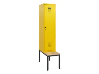 locker met bank,HxBxD 1950x400x815mm,1vak,vak B 400mm,draaigrendel - 2