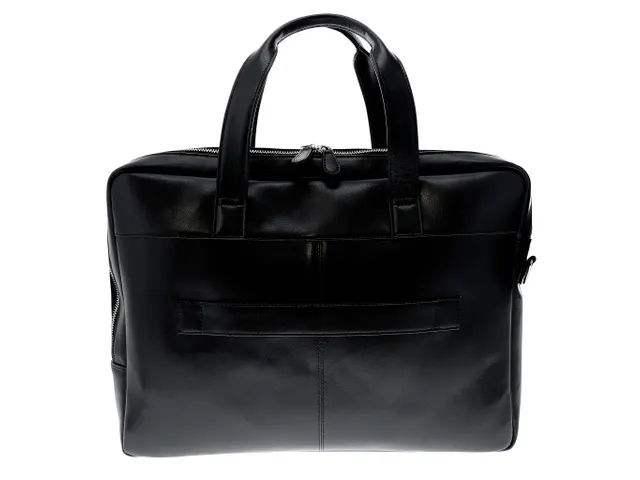 Computertas-dubbel E xactive zwart leder