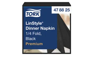 Linstyle servet 478726 39x39cm zwart 1/4 vouw 1-laags 14x50 stuks - 1
