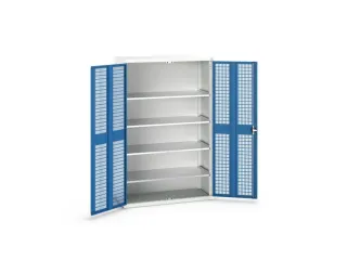 universele kast,HxBxD 2000x1300x550mm,4xStalen bodem,draaigrendelslot - 1