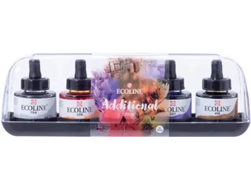 Ecoline waterverf 30 ml, 5 additionele kleuren