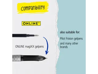 Gelschrijvervulling Online Magixx medium zwart blister à 3 stuks - 4