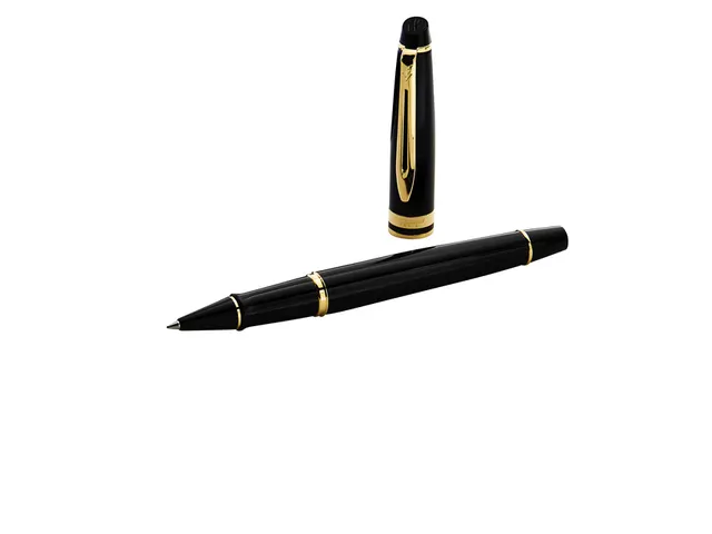 Rollerpen Waterman Expert Black lacquer GT Fijn Zwarte inkt