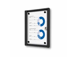 Vergrendelbaar Muurvitrine Magnetisch Economy 1xA4 Zwart
