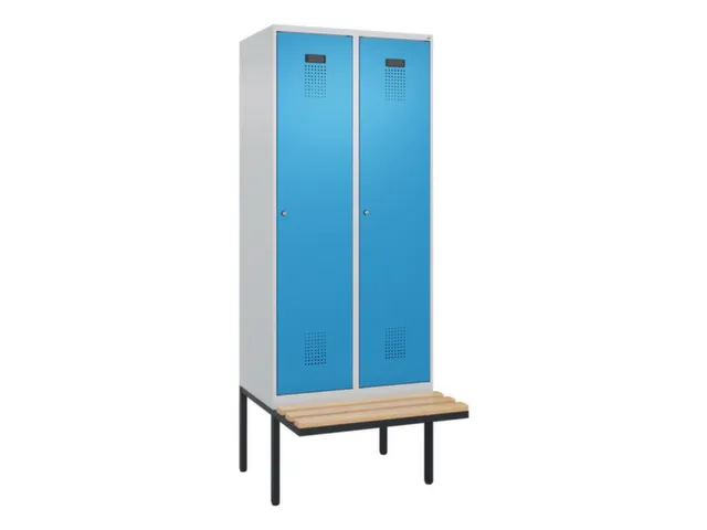 locker met bank,voor scheiding van kleding,HxBxD 2120x800x815mm,2vak