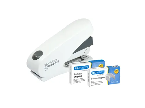 Nietmachine Rapesco Germ-Savvy Less Effort Eco Luna antibacterieel wit