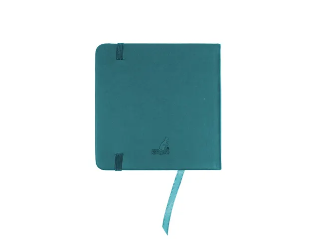 Schetsboek Kangaro 12x12cm dark turquoise PU HC 80 vel 140gr roomwit m