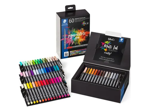 Brushpen Staedtler 371 PigmentArts viltstiften set à 60 kleuren