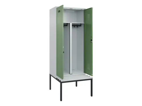 PBM-locker met bank,HxBxD 2120x800x815mm,2vak,vak B 400mm