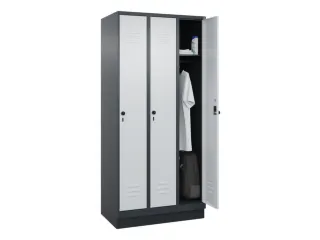 locker,HxBxD 1950x900x500mm,3vak,vak B 300mm,draaigrendel,sokkel - 3