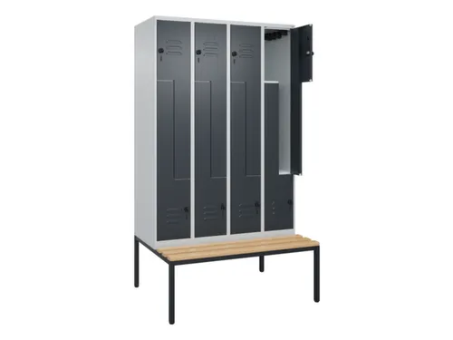 Z-garderobekast,HxBxD 2120x1200x815mm,8vak,vak B 300mm,draaigrendel