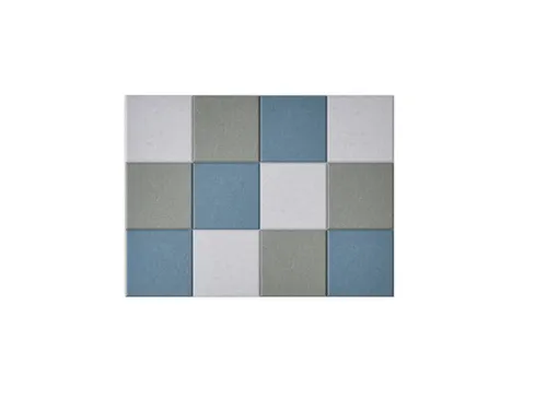 Akoestische PET-vilt wandtegels 30x30cm Combi Blauw 12 Stuks