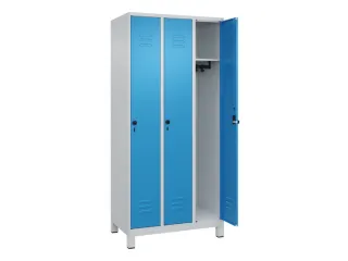 locker,HxBxD 1950x900x500mm,3vak,vak B 300mm,draaigrendel,voeten - 2