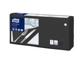Servetten Tork 477148 2-laags 33x33cm zwart 1/4 vouw 200st. - 2