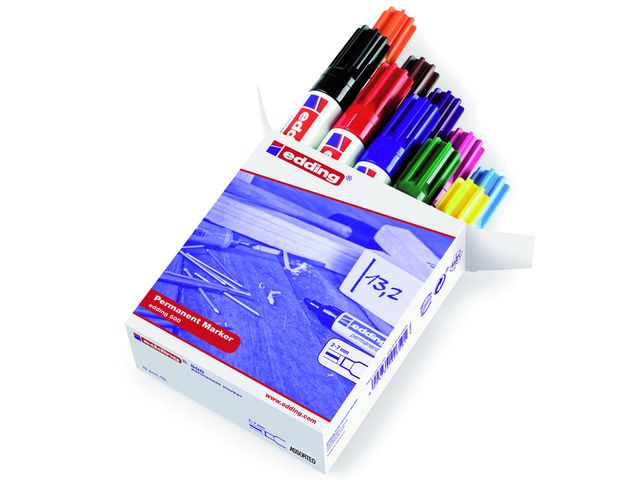 Viltstift edding 500 schuin 2-7mm doos à 10 kleuren | ViltstiftenShop.nl