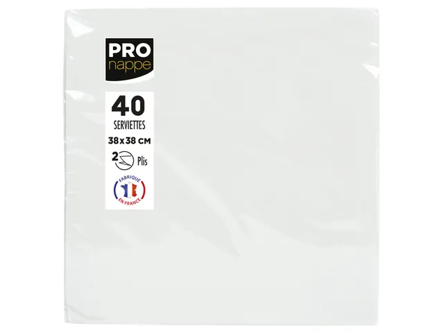 Servet Pronappe 1/4 vouw 2-laags 380x380mm 40 vel wit