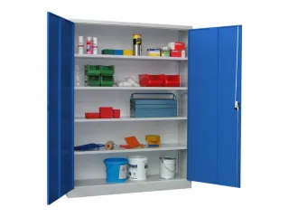 grootvolumekast met openslaande deuren,RAL7035,front RAL5010 - 2