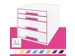 Ladenblok Leitz WOW Cube 4 laden wit/roze
