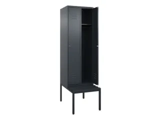 locker met bank,HxBxD 2120x600x815mm,2vak,vak B 300mm,cil.-slot - 2